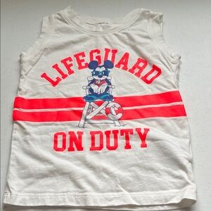 GAP Disney Kids White 'Lifeguard On Duty' Graphic Tank Top